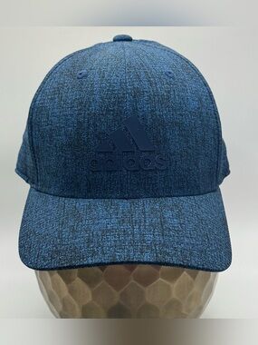 Adidas Golf ClimaCool UPF 50 Blue Black Heather Adjustable Snapback Hat Cap